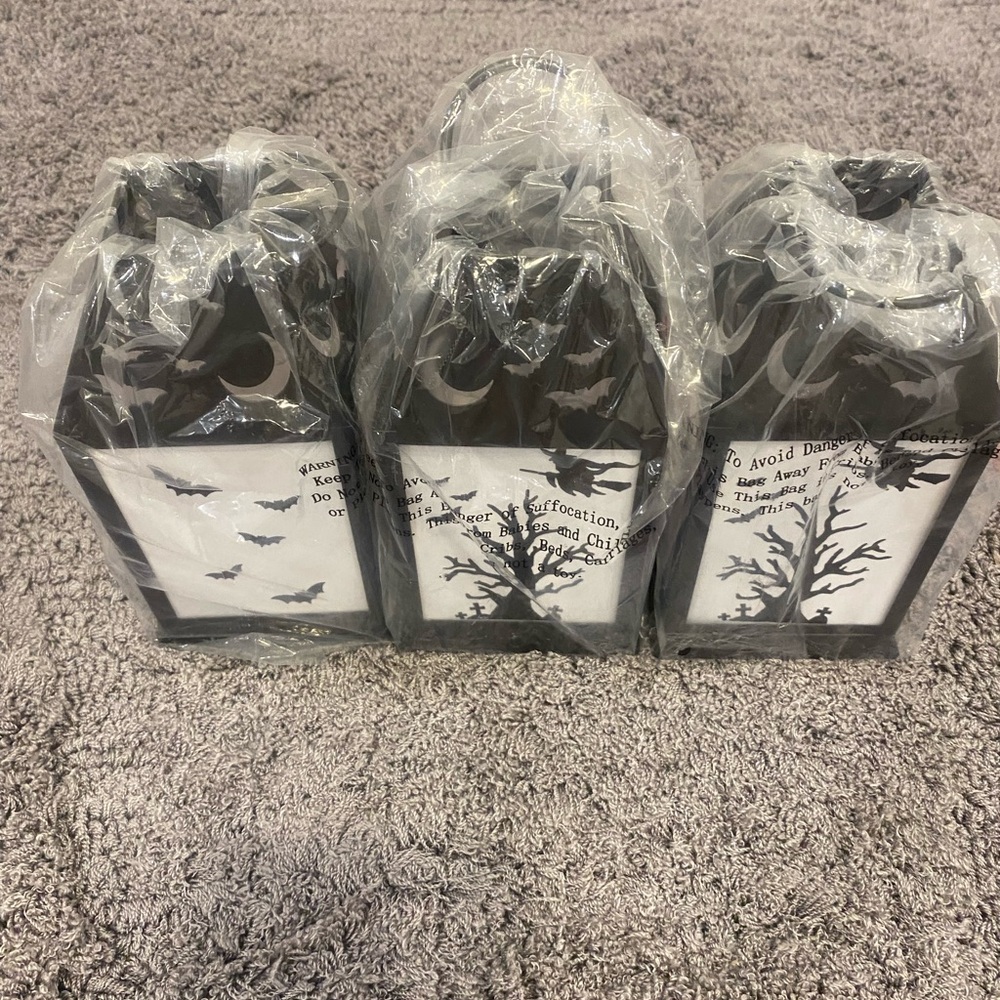 Halloween Black Decorative Lanterns Set of 3 - Picture 2 of 5
